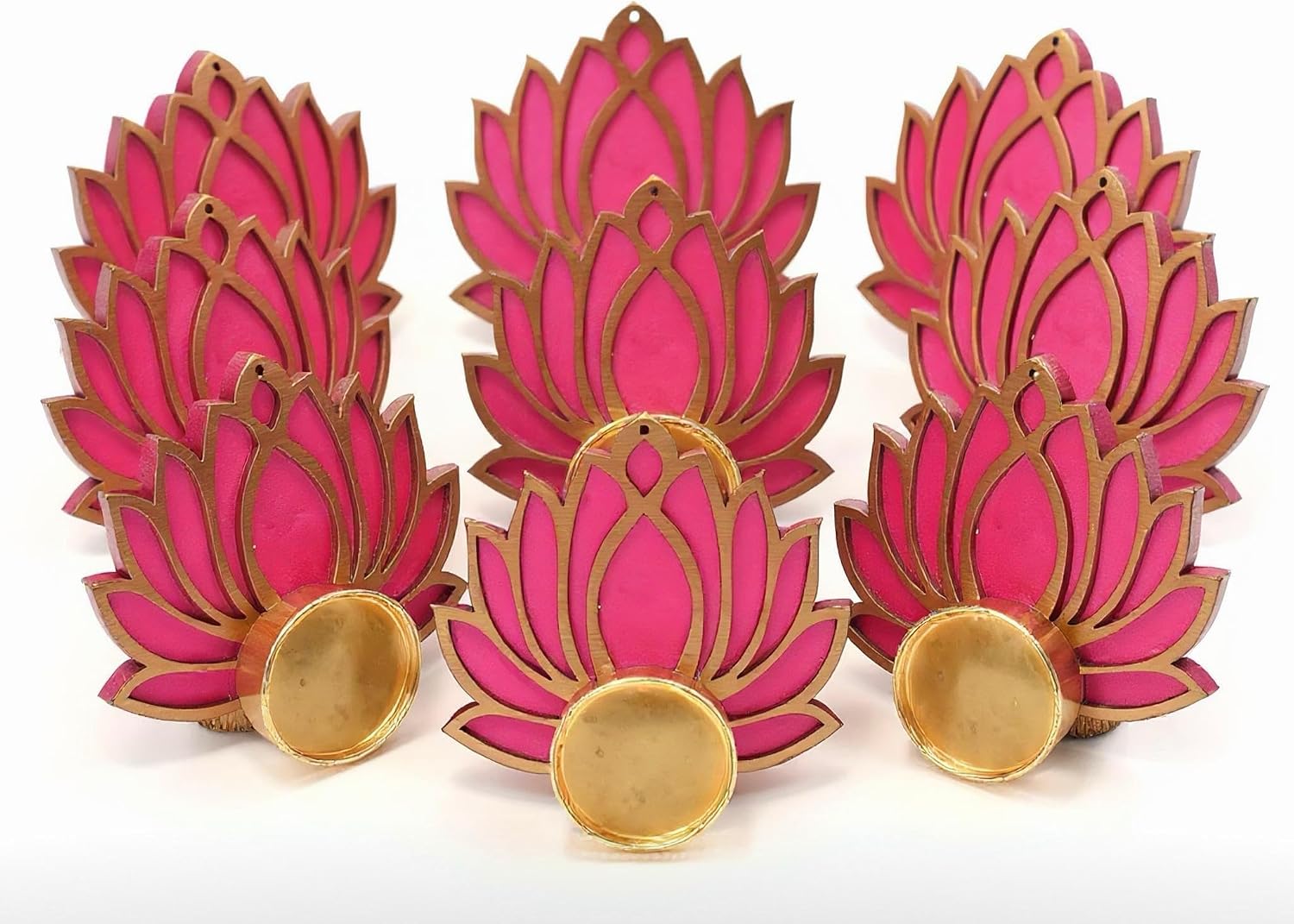Pink Gold Lotus Tealight Holders