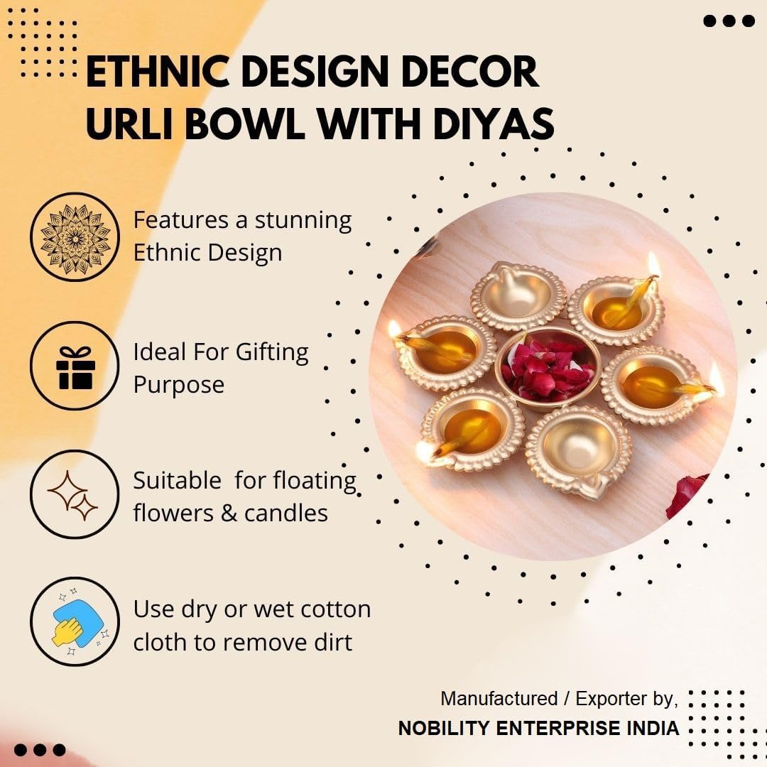 Traditional Brass Diya Oil Lamp Set - Hình 4