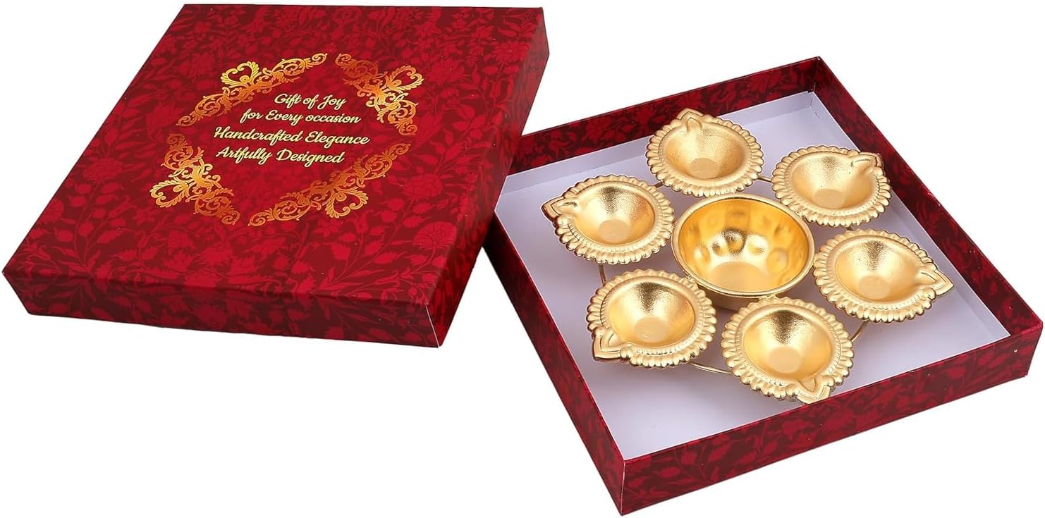 Traditional Brass Diya Oil Lamp Set - Hình 3