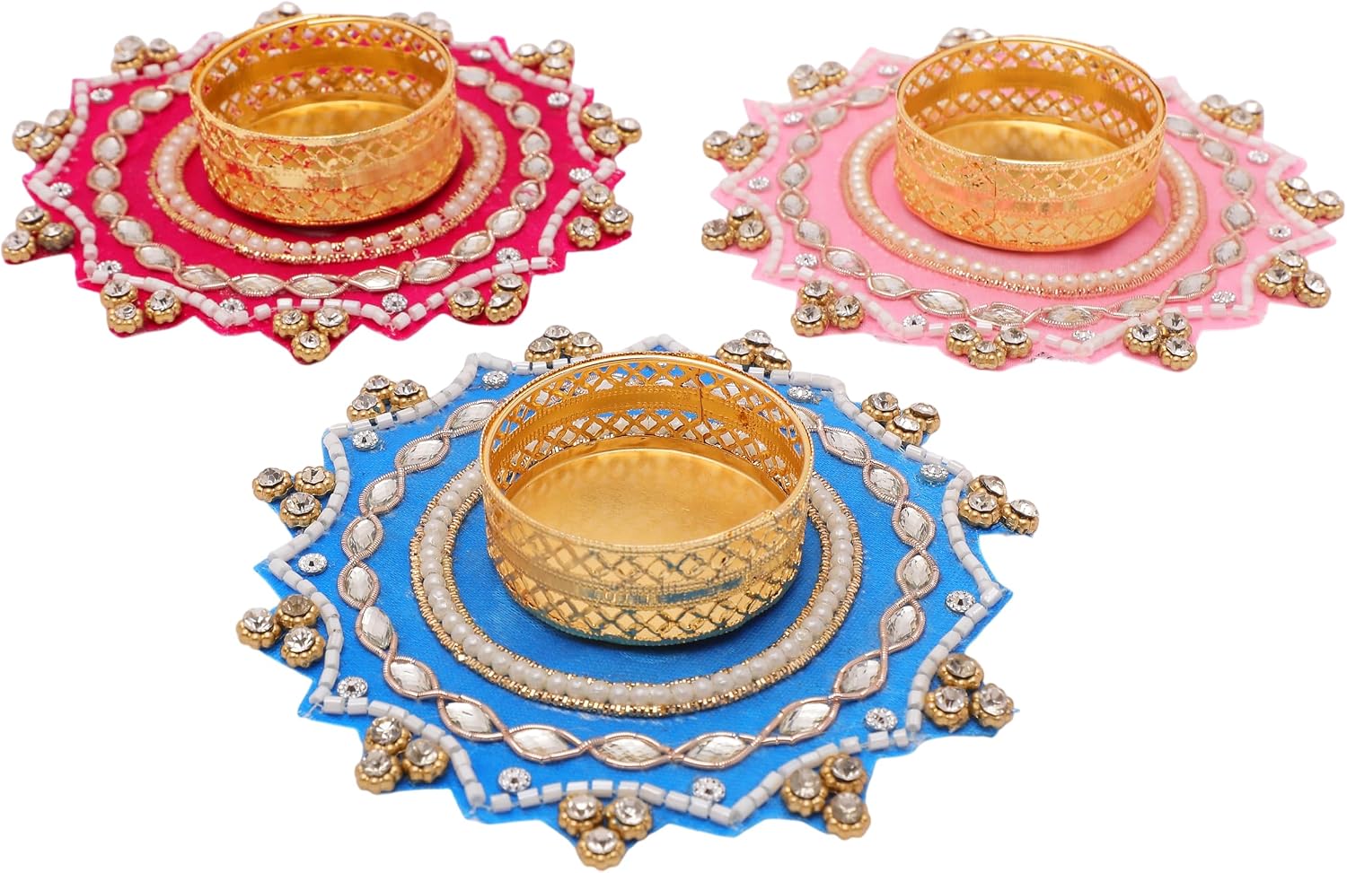 Embellished Fabric Tealight Holders - Hình 6