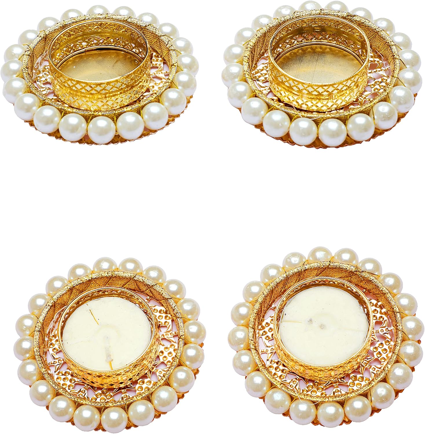 Elegant Pearl Tealight Holders - Hình 7