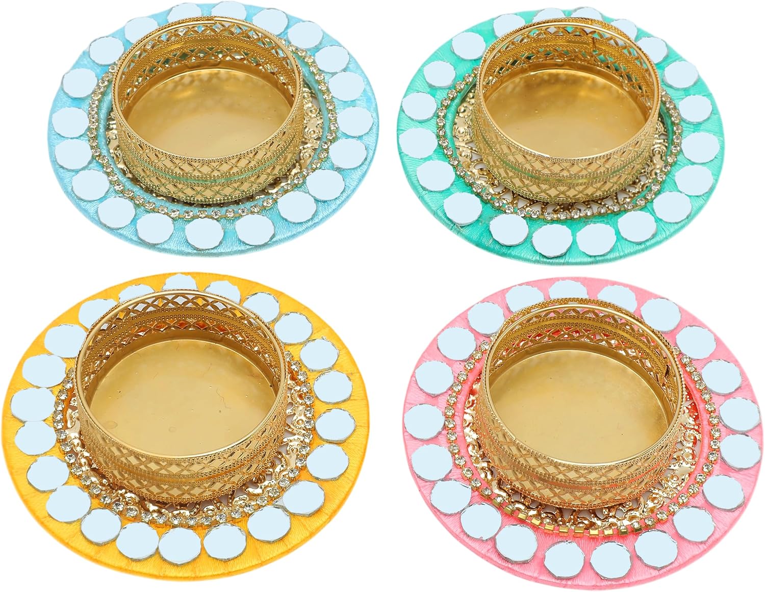 Decorative Mirror Ring Tealight Holders