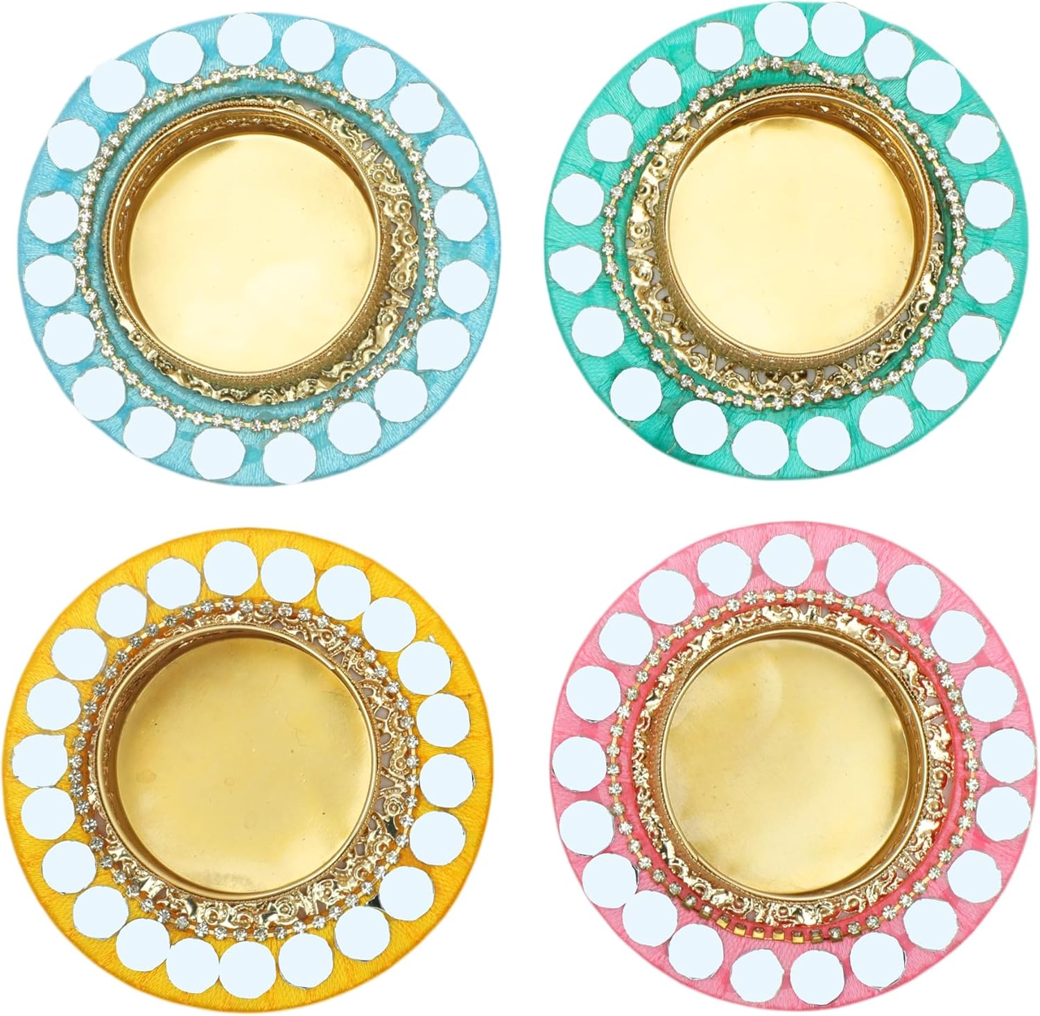 Decorative Mirror Ring Tealight Holders - Hình 3