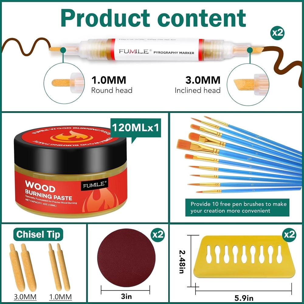 Wood Burning Paste Kit