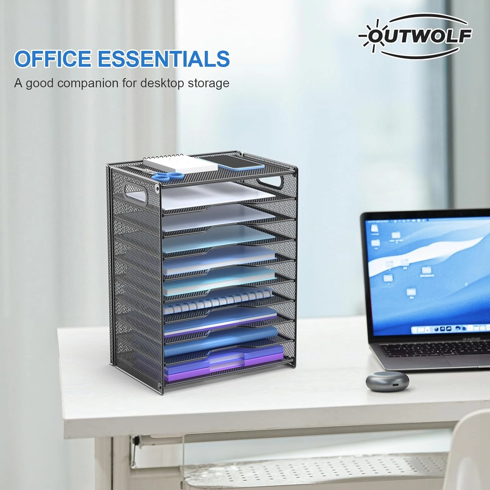 Black Mesh 9-Tier Document Sorter