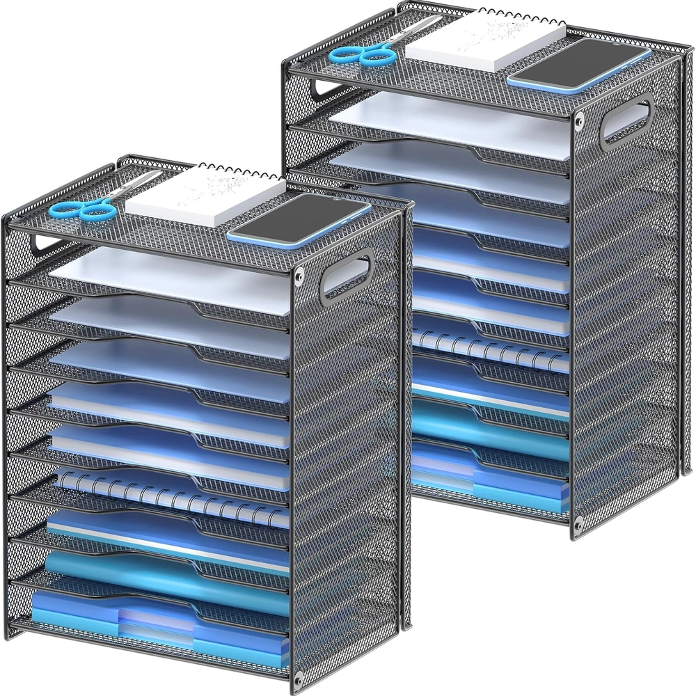 Black Mesh 9-Tier Document Sorter
