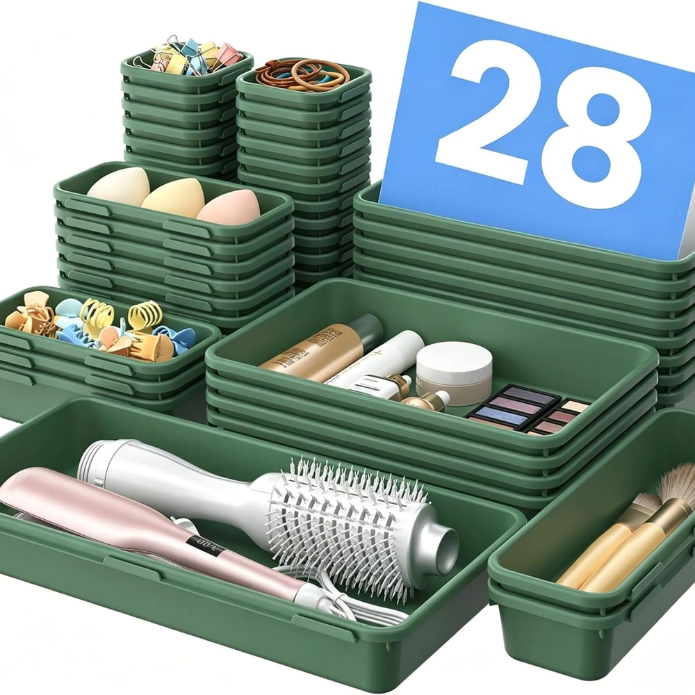 Clear Drawer Organizer Set