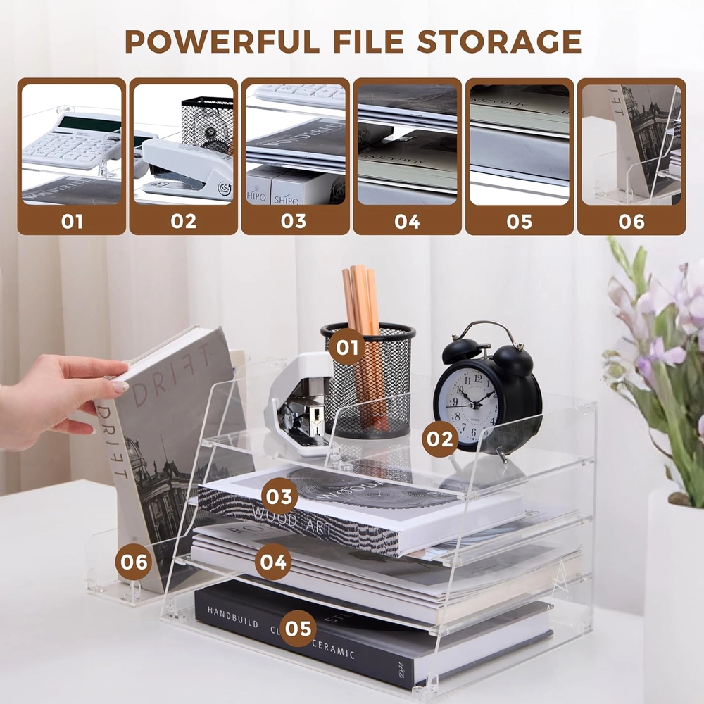 Clear Acrylic Desk Organizer