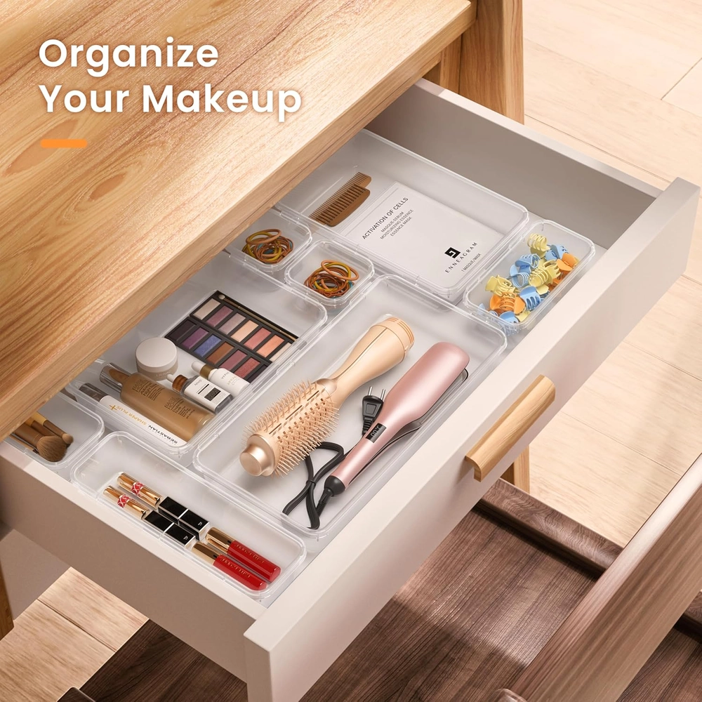 Clear Drawer Organizer Set
