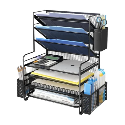 Multi-Tier Mesh Desk File Sorter
