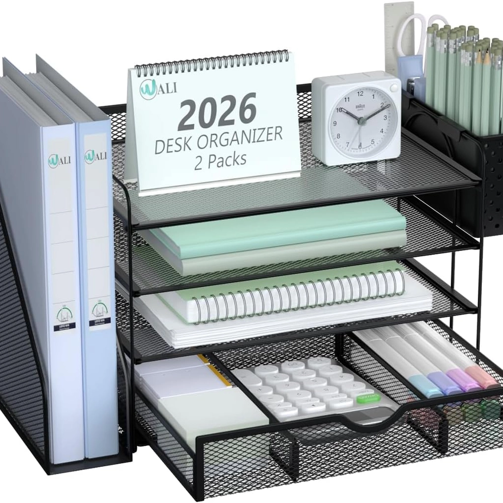 ALI Black Mesh Desk Organizer