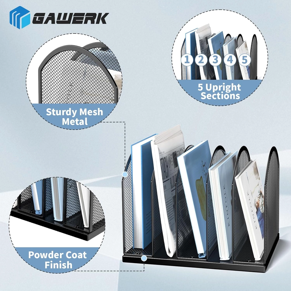 Gawerk Black Mesh File Sorter