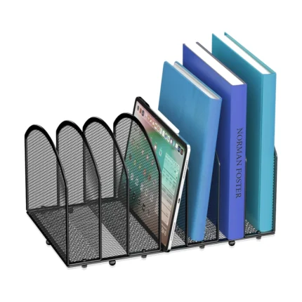 Black Metal Mesh Desktop File Organizer