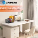 Black Metal Mesh Desktop File Organizer