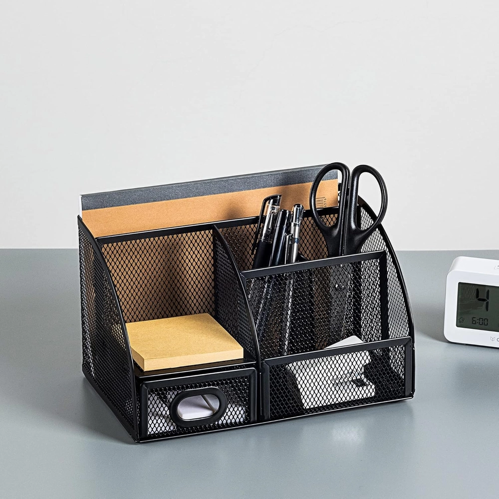 Compact Mesh Desk Organizer