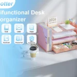 Rose Gold Mesh Desk Organizer