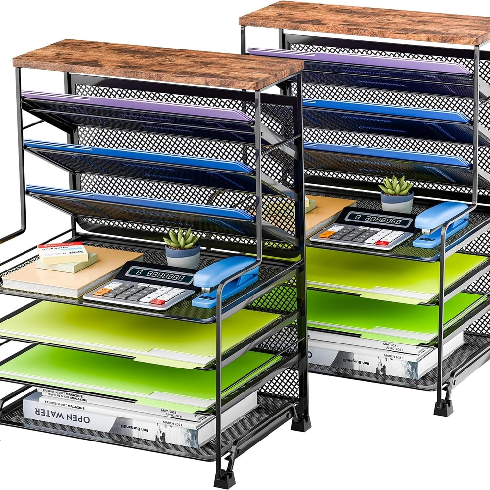 Multi-Tier Mesh Desk File Sorter