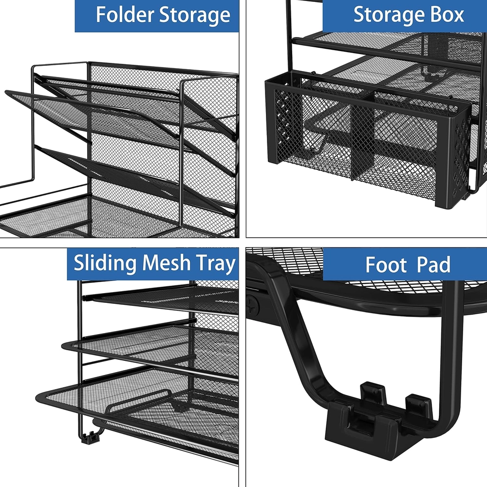 Multi-Tier Mesh Desk File Sorter