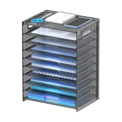 Black Mesh 9-Tier Document Sorter
