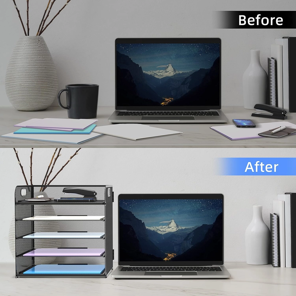Black Mesh Desk Organizer