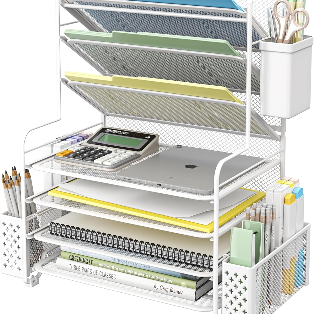 Multi-Tier Mesh Desk File Sorter