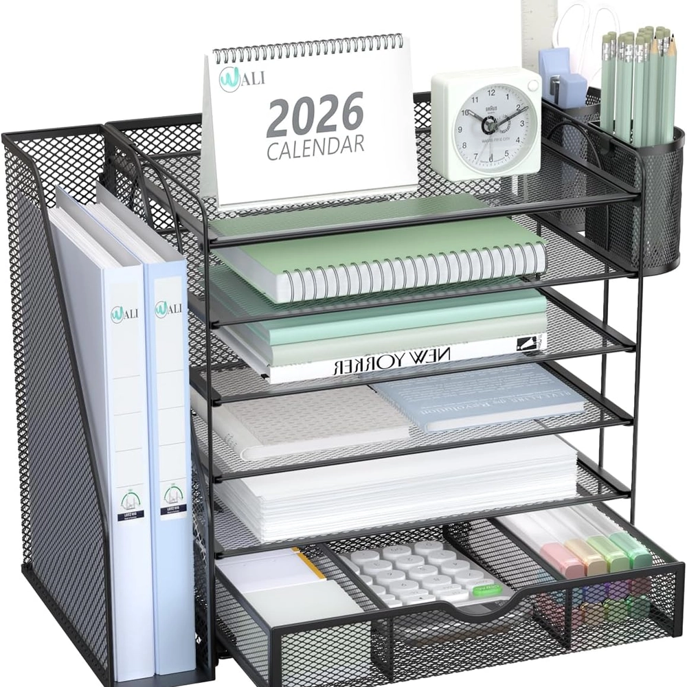 ALI Black Mesh Desk Organizer