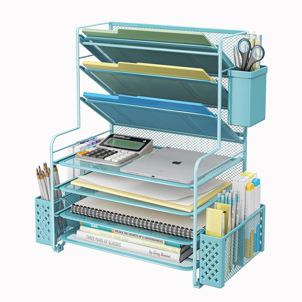 Multi-Tier Mesh Desk File Sorter