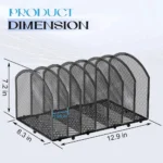 Black Metal Mesh Desktop File Organizer