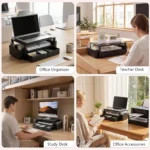 Black Metal Monitor Stand Organizer