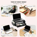Black Metal Monitor Stand Organizer
