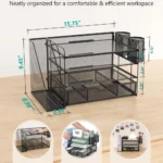 ALI Black Mesh Desk Organizer