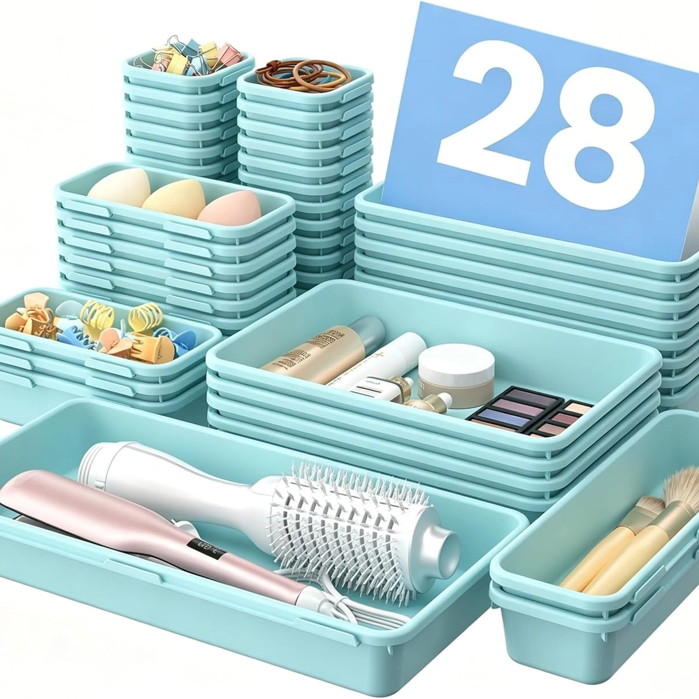 Clear Drawer Organizer Set