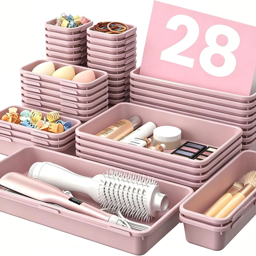 Clear Drawer Organizer Set