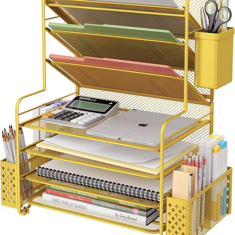 Multi-Tier Mesh Desk File Sorter