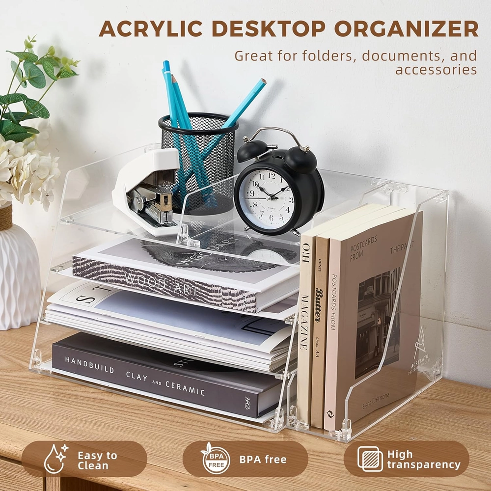 Clear Acrylic Desk Organizer