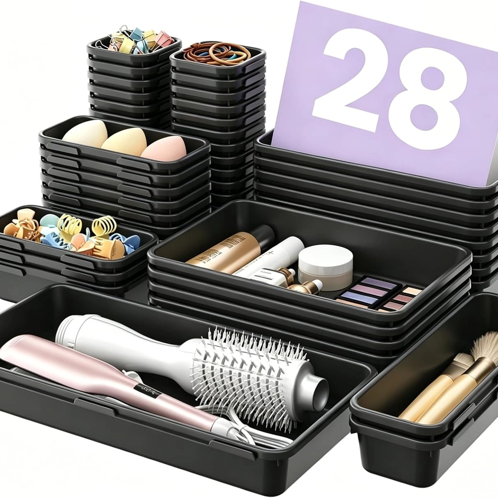 Clear Drawer Organizer Set