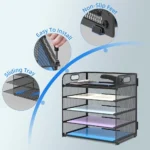 Black Mesh Desk Organizer