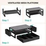 Black Metal Monitor Stand Organizer