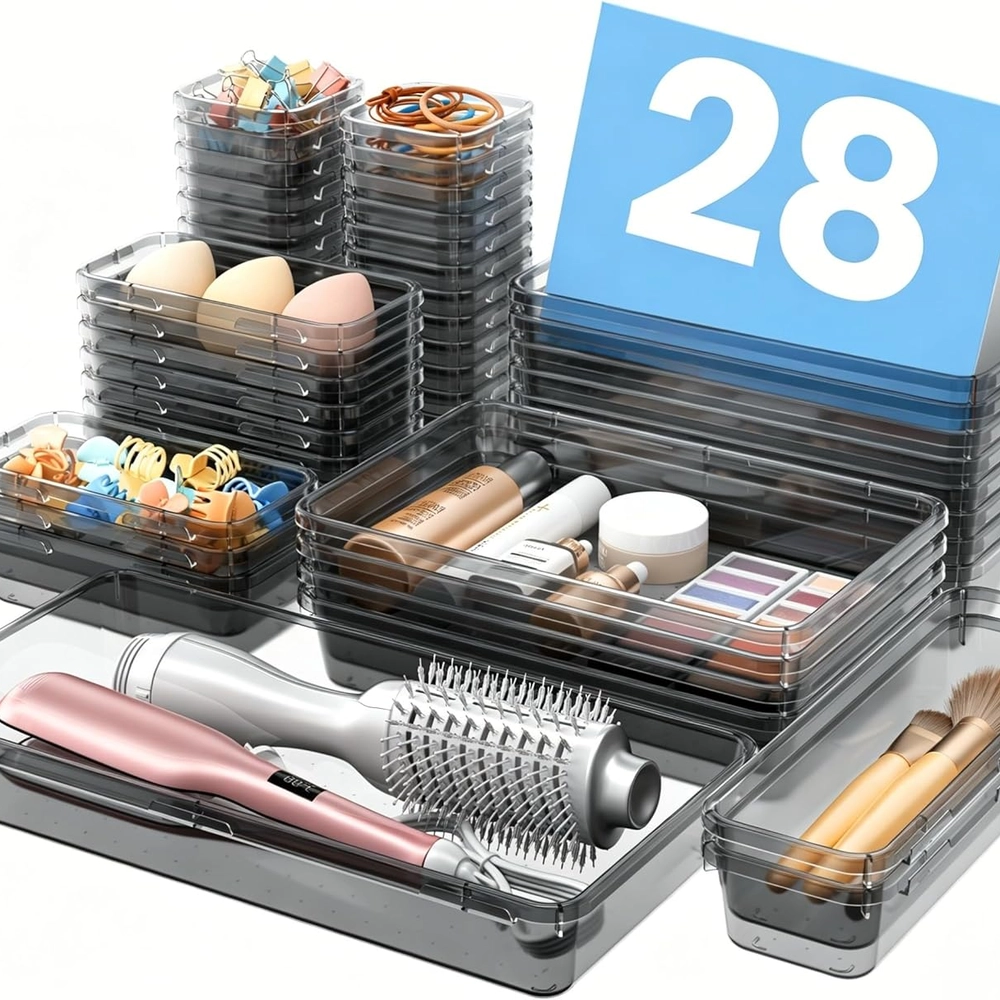 Clear Drawer Organizer Set