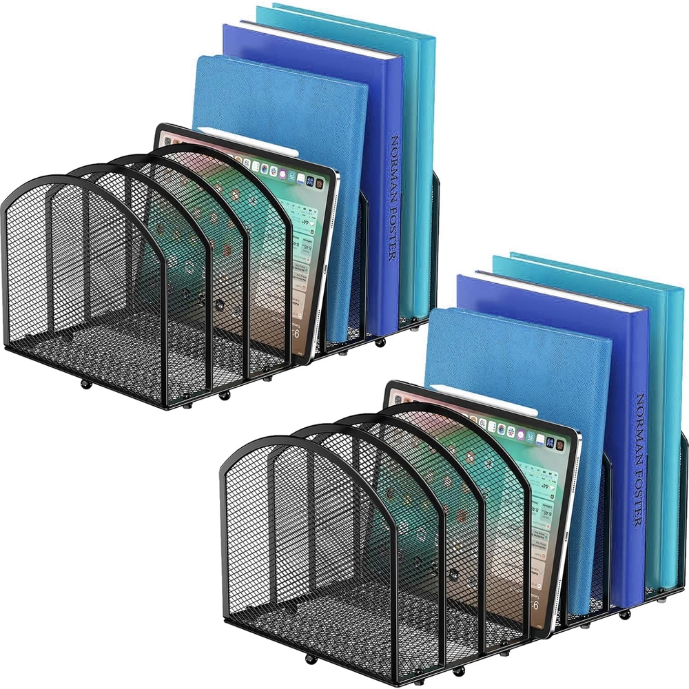 Black Metal Mesh Desktop File Organizer