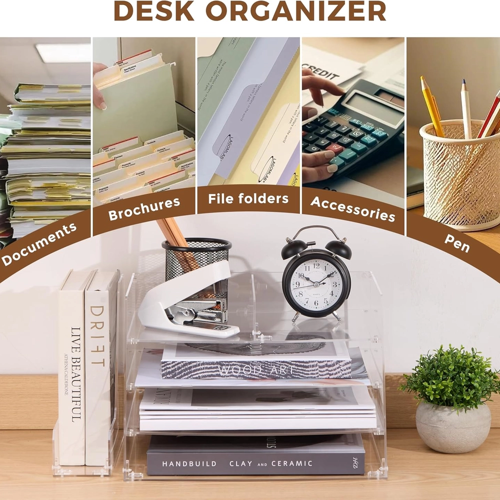 Clear Acrylic Desk Organizer