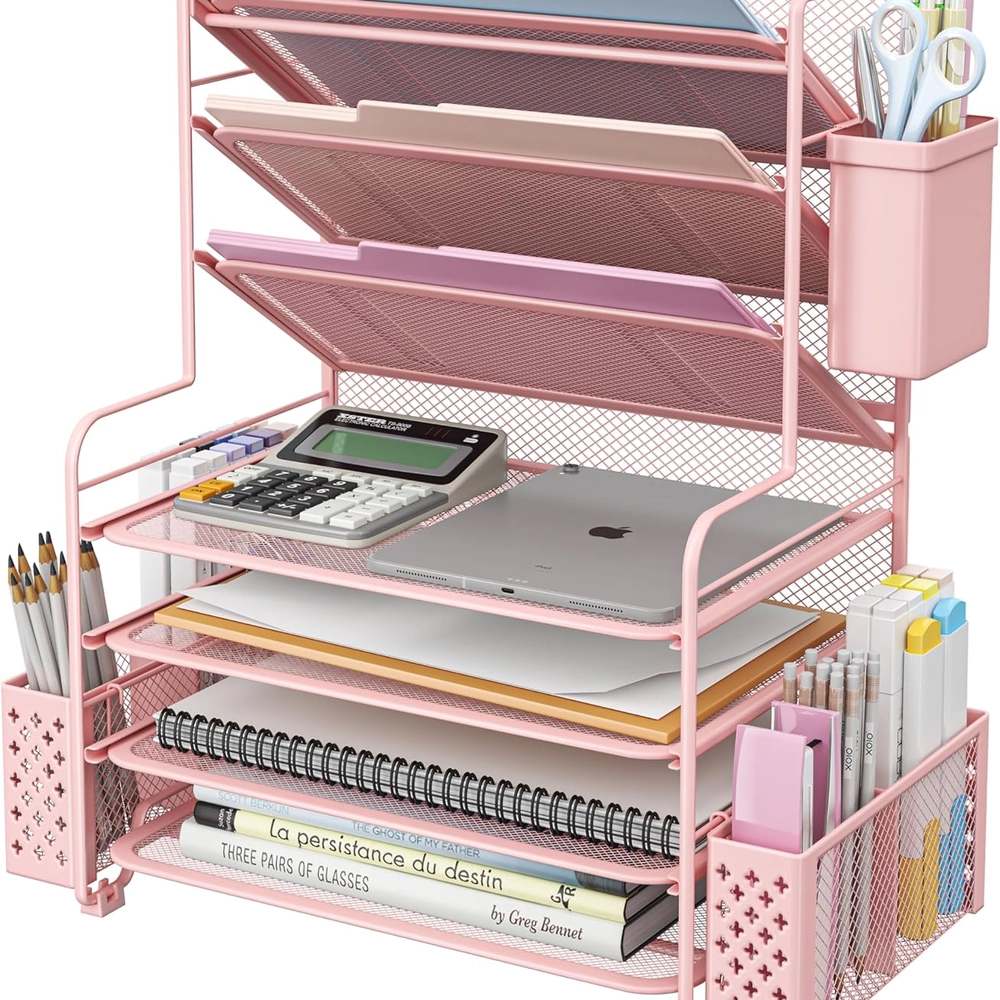 Multi-Tier Mesh Desk File Sorter