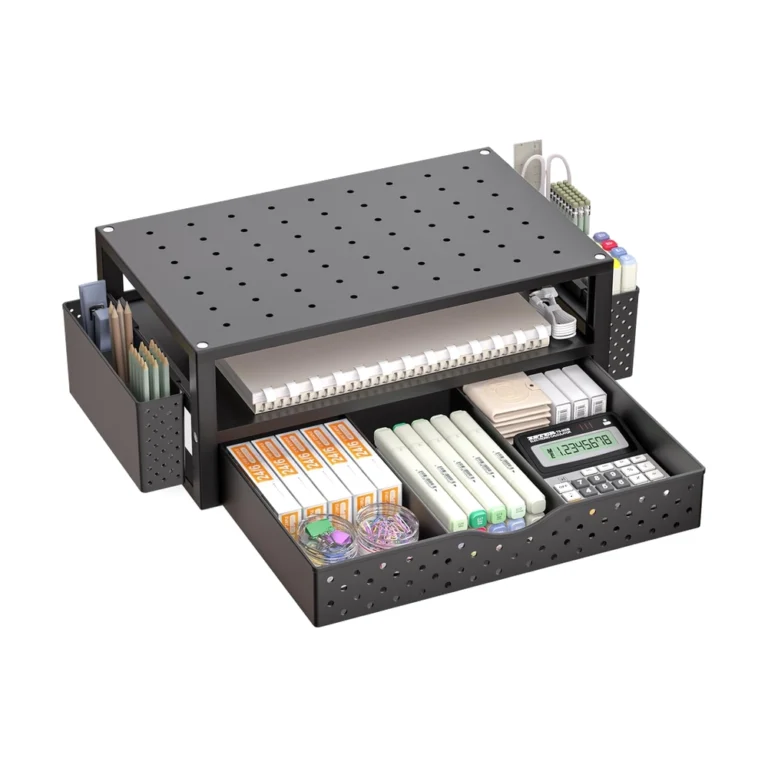 Black Metal Monitor Stand Organizer