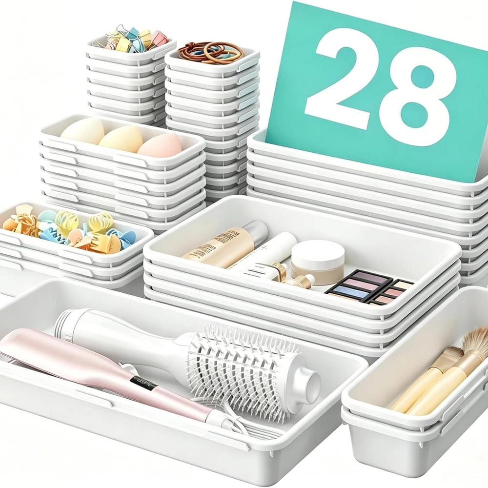 Clear Drawer Organizer Set