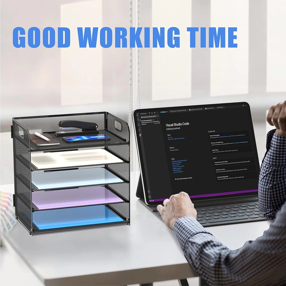 Black Mesh Desk Organizer