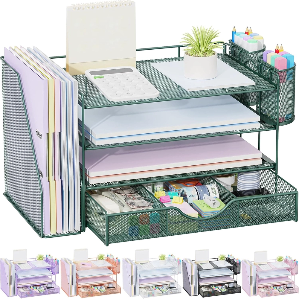 Rose Gold Mesh Desk Organizer