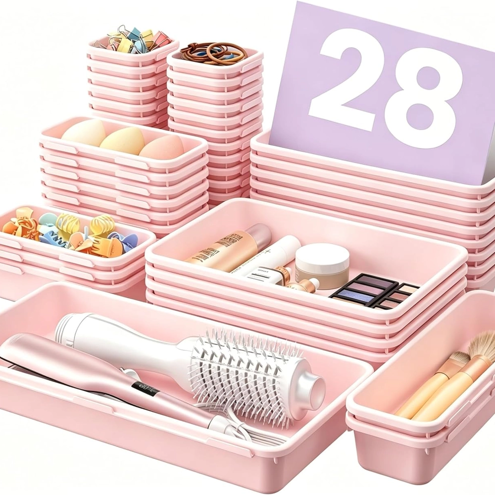Clear Drawer Organizer Set