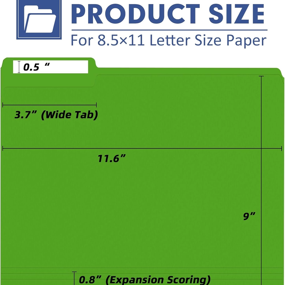 Assorted Color File Folders - Letter Size, 270 Pack - Image 2