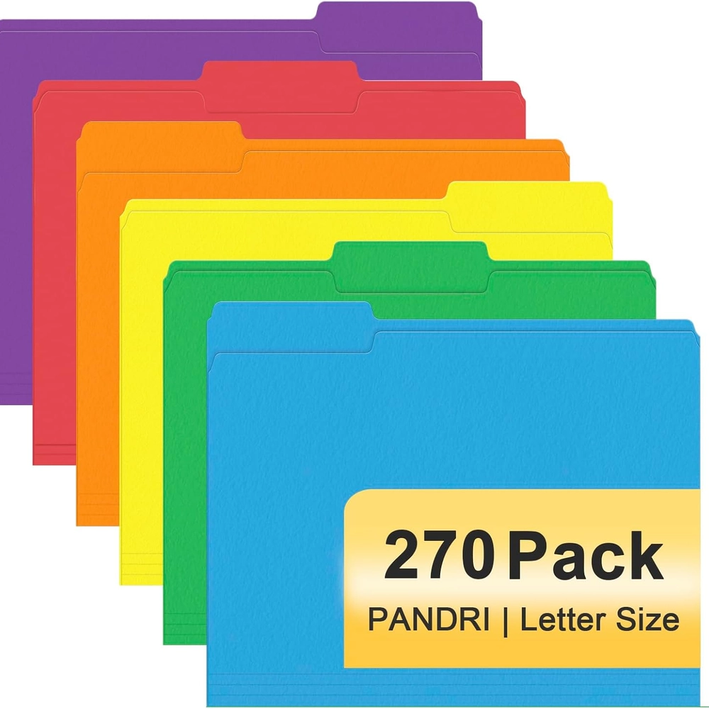 Assorted Color File Folders - Letter Size, 270 Pack - Image 8