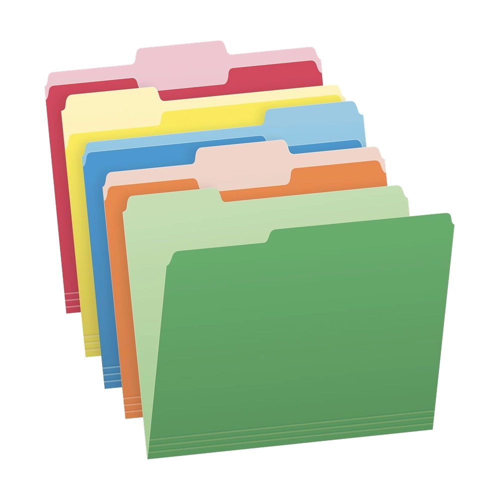 Colorful Manila File Folders - Assorted Colors, Letter Size, 100 Pack